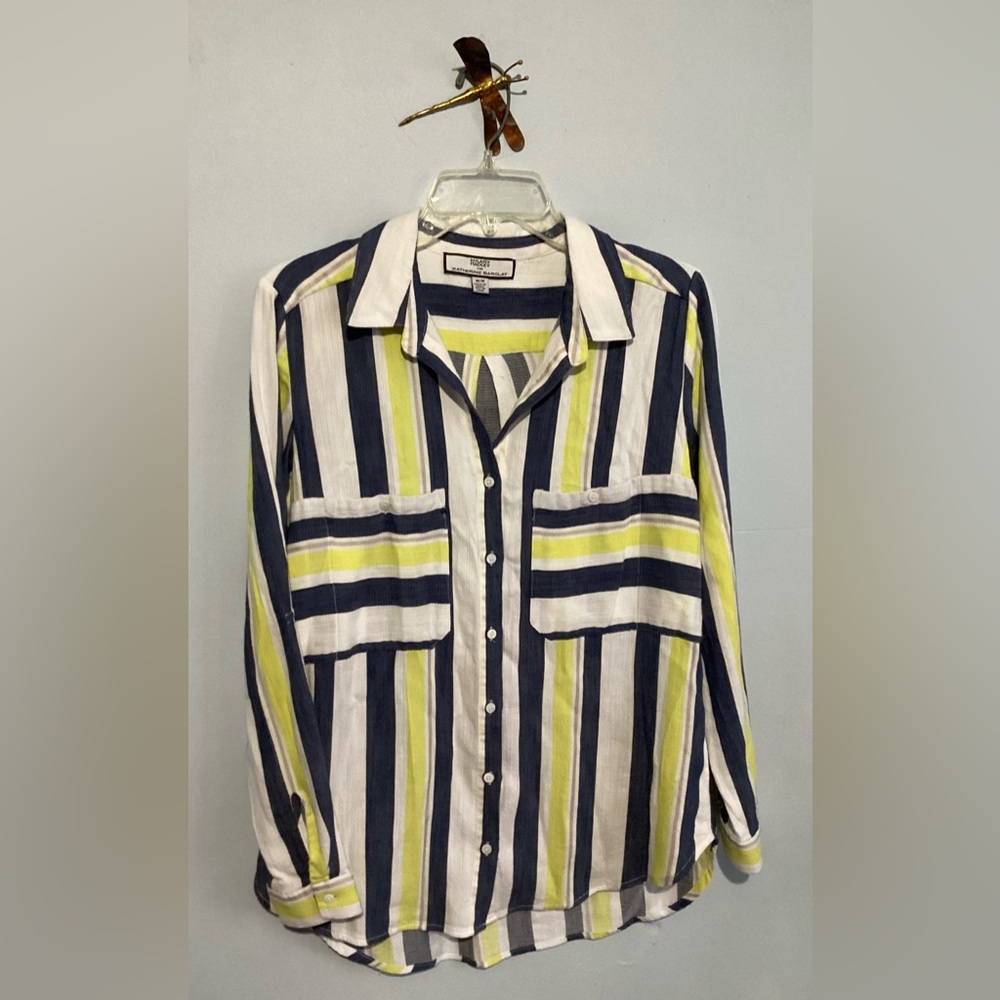 Hilary Radley For Katherine Barkley women’s Medium Striped Button Down